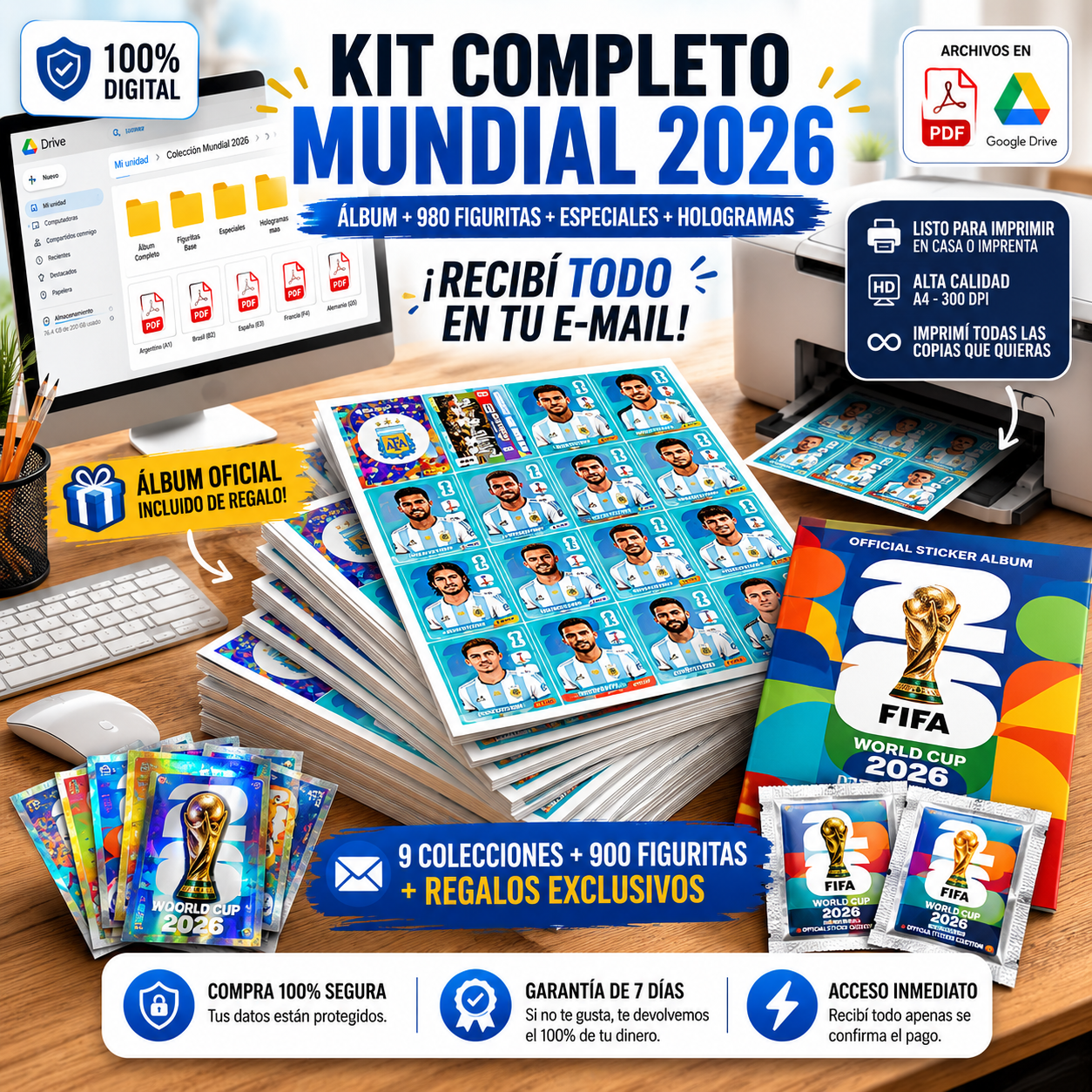 KIT COMPLETO MUNDIAL 2026 (980 FIGURITAS + ALBUM + FIGUS ESPECIALES)