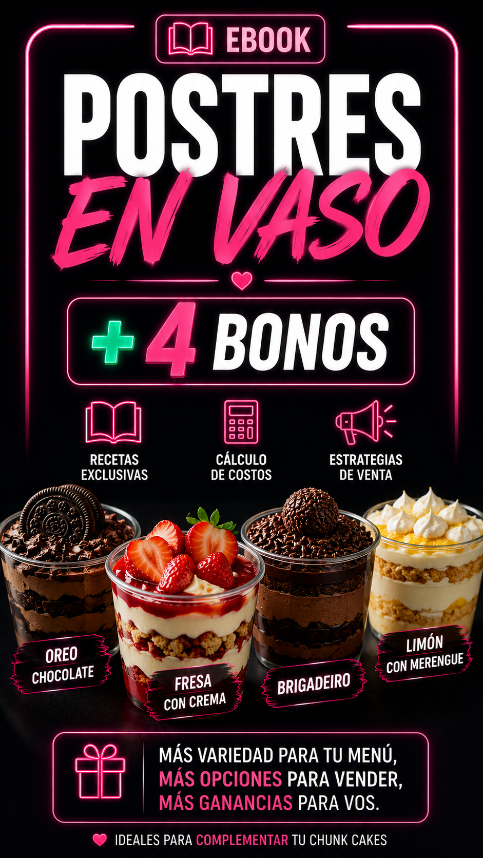 POSTRES EN VASO + 4 BONOS